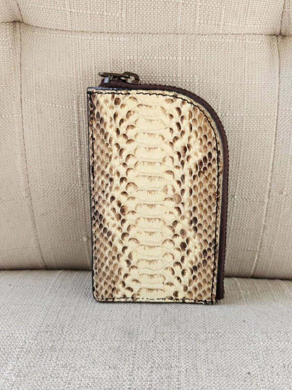 Keychain Small snake print coin purse wallet Zip Around Key Bob Keys Holder